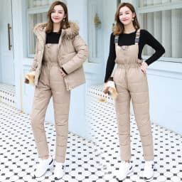 One Piece Ski Jumpsuit Skiing Pant Sets Tracksuits Overalls Bodysuit Women Outdoor Snow Suits Parka Female Jacket Winter 2-piece