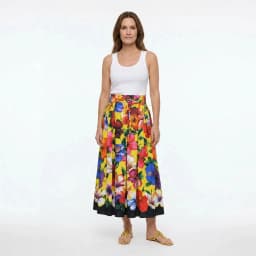 Luxury Designer Summer Women Floral Print 2 Piece Set High Quality Cotton Off-Shoulder Top & Maxi Skirt Fashion Vacation Outfit