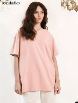 Bornladies 2025 Women's Summer 100% Cotton T-shirt Bottoming Basic Fashionable Solid Lady Short Sleeve Loose Tops Shirts