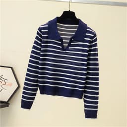 Jersey Mujer 2025 New Striped Sweater Women Long Sleeve Casual Retro Clothes Autumn Sweaters Female Knitted Pullovers Clothing