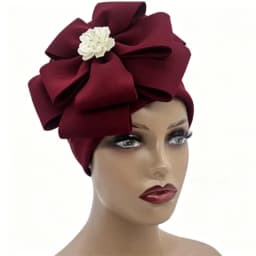 Big Flower Turban Bonnet Fashion Women's Head Wraps African Auto Gele Headties Muslim Headscarf Caps