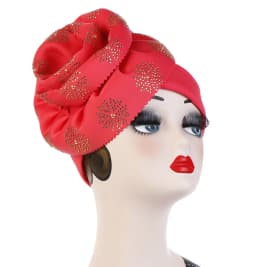 Big Flower Turban Bonnet Fashion Women's Head Wraps African Auto Gele Headties Muslim Headscarf Caps