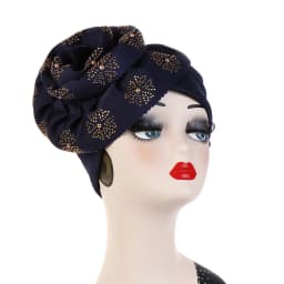 Big Flower Turban Bonnet Fashion Women's Head Wraps African Auto Gele Headties Muslim Headscarf Caps