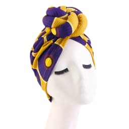 African Print Women Large Flower Stretch Turban Hat Headwrap Bonnet Hat Wedding Party Headwear Lady Muslim Hijab Hat Head Cover