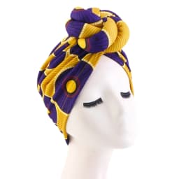 African Print Women Large Flower Stretch Turban Hat Headwrap Bonnet Hat Wedding Party Headwear Lady Muslim Hijab Hat Head Cover