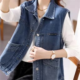Spring Autumn Denim Vest Women Casual Top 2026 New Oversize Vintage Sleeveless Jean Waistcoat Short Jacket Female Outerwear 5XL