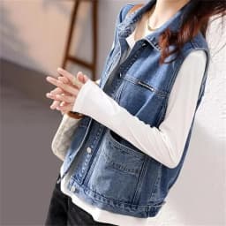Spring Autumn Denim Vest Women Casual Top 2026 New Oversize Vintage Sleeveless Jean Waistcoat Short Jacket Female Outerwear 5XL
