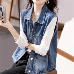 Spring Autumn Denim Vest Women Casual Top 2026 New Oversize Vintage Sleeveless Jean Waistcoat Short Jacket Female Outerwear 5XL
