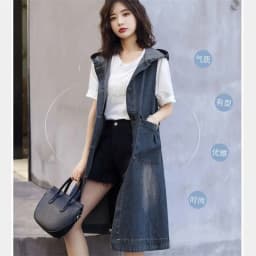 Denim Vest Dress Mid-Length 2026 Spring Autumn Korean Version The Trend Fashion Large Pocket Female Vest Strap Skirt