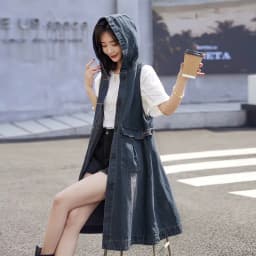 Denim Vest Dress Mid-Length 2026 Spring Autumn Korean Version The Trend Fashion Large Pocket Female Vest Strap Skirt