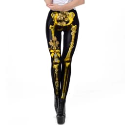NADANBAO Skull Leggings Woman Halloween Party Trousers Festival Holiday Streetwear Female Mid Wasit Tight Pants Women's Bottom