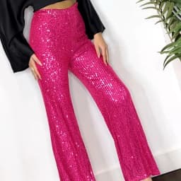 Elastic Waist Patchwork Sequined Trousers Women Loose Fit Streetwear Long Pants Chic Lady Spring Autumn Straight Pants 2026 New