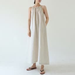 Vintage 100% Linen Women Dress Fashion Sexy Halter Sleeveless Back Bandage Long Maxi Lady Dresses Vestidos MZYBLB3236Y