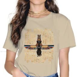 Classic Women Shirts Ancient Egypt Egyptian Korean StyleT-shirt Kawaii 100% Cotton Female Blusas