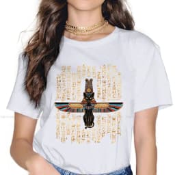 Classic Women Shirts Ancient Egypt Egyptian Korean StyleT-shirt Kawaii 100% Cotton Female Blusas