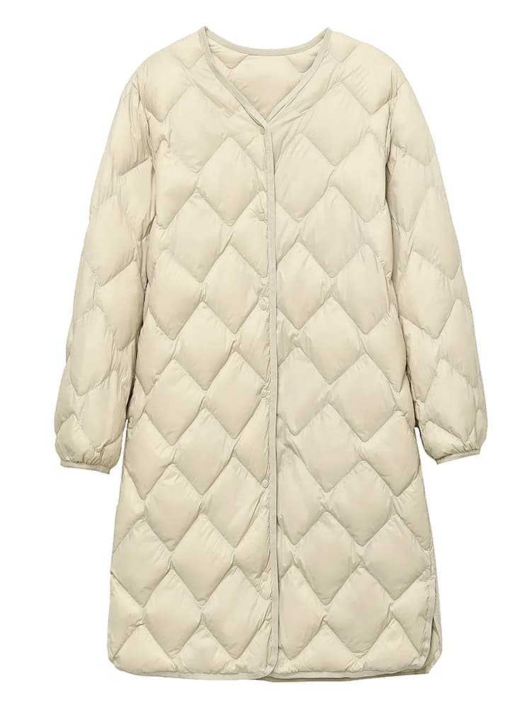 NewBang Long Ultra Light Down Jacket Women Duck Down Coat Female Diamond Warm Lighteight O-neck Coat