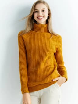 Cashmere Wool Sweater Women's Knitted Sweaters 100% Merino Wool Turtleneck Long-Sleeve Pullover Winter Autumn Jumper Top Clothes