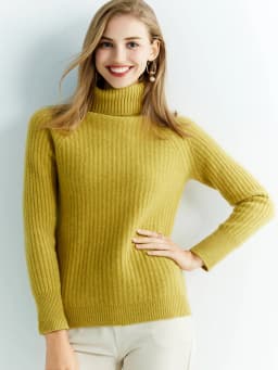 Cashmere Wool Sweater Women's Knitted Sweaters 100% Merino Wool Turtleneck Long-Sleeve Pullover Winter Autumn Jumper Top Clothes