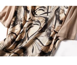 Vintage Print Patchwork Knitted T-Shirt Women Fashion Short Sleeve Camisetas Loose Graphic O-Neck High Quality Female Top Summer