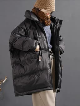 Amax LuluE Winter Fashion Snow Clothes Womens Loose Vintage Hooded Duck Down Jackets Casual Warm Coats Thicken Parkas Oversized