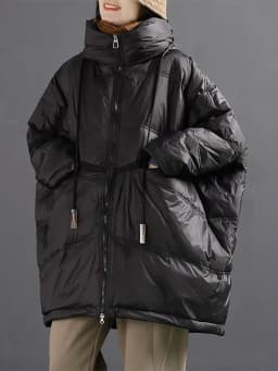 Amax LuluE Winter Fashion Snow Clothes Womens Loose Vintage Hooded Duck Down Jackets Casual Warm Coats Thicken Parkas Oversized