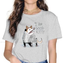 I AM GOOD KITTY Design Classic 5XL TShirt Opossum Mouse Animal Printing Tops Casual T Shirt Women Tee Unique