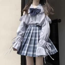 Coalfell White Japanese Sweet Shirt Kawai bow Collar Lolita Long Sleeve Shirt Student Shirt 2022 New White Lolita Top