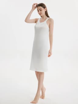 SuyaDream Women Solid Dresses Knitted Real Silk Halterneck Off Shoulder Mid Dress 2026 Spring Summer Elegant Clothes Green White