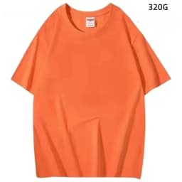 Japanese 320G Heavyweight Short Sleeve T-shirt Men's Summer Pure Cotton Thick Neckline Pure White Half Sleeve T-shirt