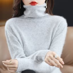 Hot Sale Ladies New 100% Mink Cashmere Sweater Turtleneck Knit Long Sleeve Slim Fashion Pullover Sweater Autumn and Winter