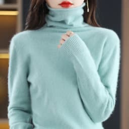 Hot Sale Ladies New 100% Mink Cashmere Sweater Turtleneck Knit Long Sleeve Slim Fashion Pullover Sweater Autumn and Winter