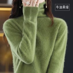 Hot Sale Ladies New 100% Mink Cashmere Sweater Turtleneck Knit Long Sleeve Slim Fashion Pullover Sweater Autumn and Winter