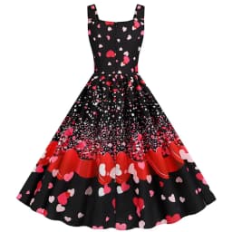 Summer Music Note Floral Print Women Sexy New Year Party Dress Spaghetti Strap Vintage Swing Robe Valentine's Vestidos