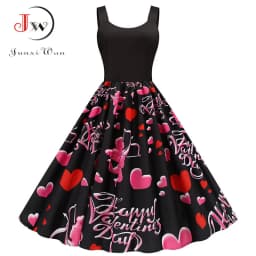 Summer Music Note Floral Print Women Sexy New Year Party Dress Spaghetti Strap Vintage Swing Robe Valentine's Vestidos