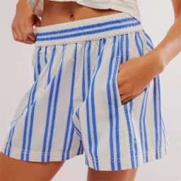 Women Shorts Striped Elastic High Waist Loose Baggy Short Trousers with Pockets 2000s Summer Streetwear