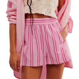 Women Shorts Striped Elastic High Waist Loose Baggy Short Trousers with Pockets 2000s Summer Streetwear