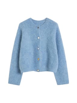 SuyaDream, Women Cardigans, 78%Alpaca, O Neck, Single breasted Solid Sweaters, 2025 Fall Winter Warm Jackets, White, Grey, Pink