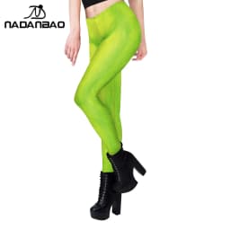 Nadanbao Green Holiday Party Leggings Women Mid Waist Elastic Tights Trousers Female Sexy Fashion Long Pants