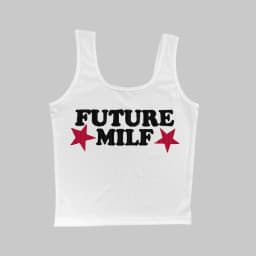 Vintage Sexy Star Future Milf Graphic Print Tank Top Women American Retro Y2k Crop Tops Short Sleeve T-shirts Streetwear