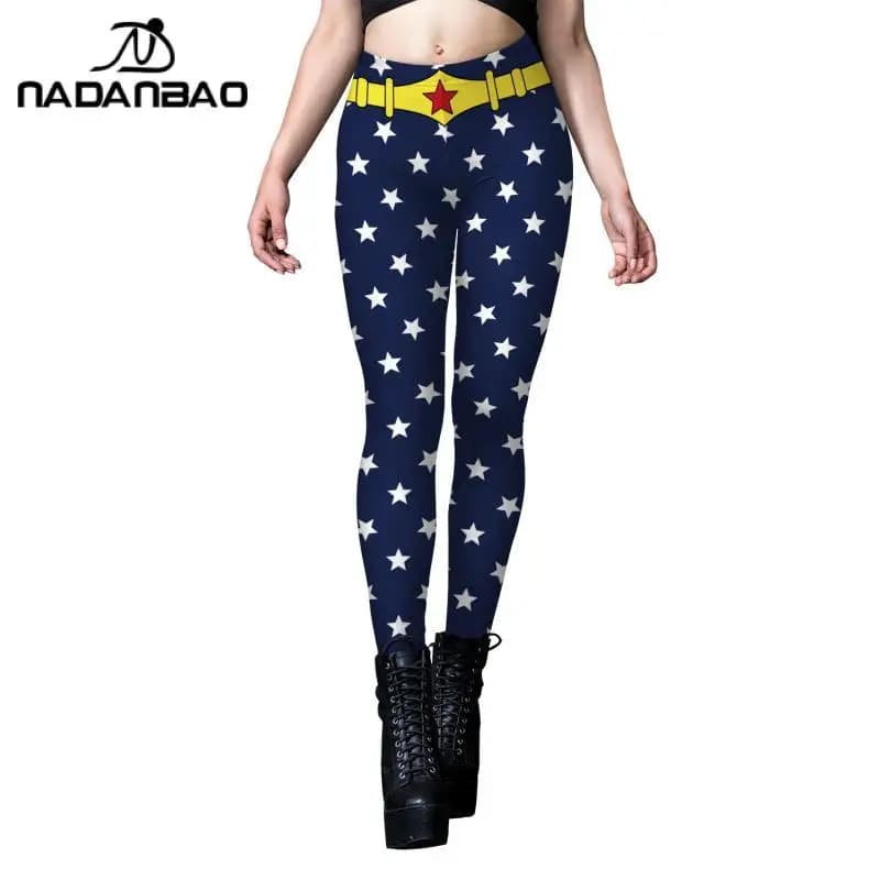 NADANBAO 2025 America Independence Day Costumes Women Push Up Fitness Leggings 3D Stars Printed Casual Trousers Lady Sexy Tights