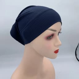 Textured Ribbled Under Scarf Muslim Women's Inner Hijab Cap Elastic Underscarf Bonnet Ladies Head Wraps Soild Color Turban Hat