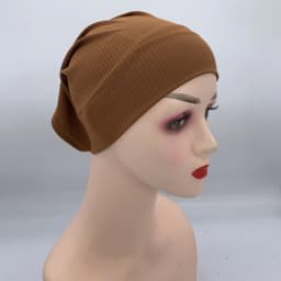 Textured Ribbled Under Scarf Muslim Women's Inner Hijab Cap Elastic Underscarf Bonnet Ladies Head Wraps Soild Color Turban Hat