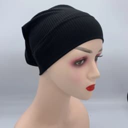 Textured Ribbled Under Scarf Muslim Women's Inner Hijab Cap Elastic Underscarf Bonnet Ladies Head Wraps Soild Color Turban Hat