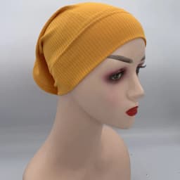 Textured Ribbled Under Scarf Muslim Women's Inner Hijab Cap Elastic Underscarf Bonnet Ladies Head Wraps Soild Color Turban Hat