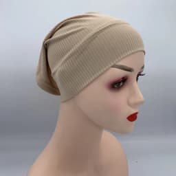 Textured Ribbled Under Scarf Muslim Women's Inner Hijab Cap Elastic Underscarf Bonnet Ladies Head Wraps Soild Color Turban Hat