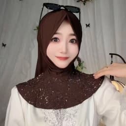 Glittery Diamonds Muslim Lady Cover Fashionable Headwear Hijab