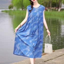 New Fashion Hot Arrival Casual 2026 Summer Dress Print Loose O-Neck Cotton Women Clothing Dresses Plus Size