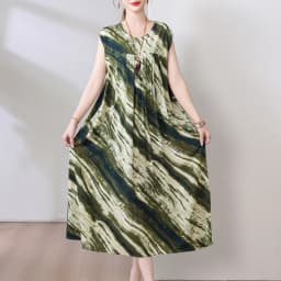 New Fashion Hot Arrival Casual 2026 Summer Dress Print Loose O-Neck Cotton Women Clothing Dresses Plus Size