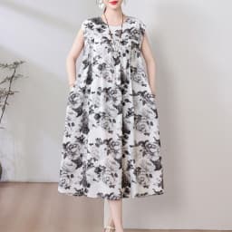 New Fashion Hot Arrival Casual 2026 Summer Dress Print Loose O-Neck Cotton Women Clothing Dresses Plus Size
