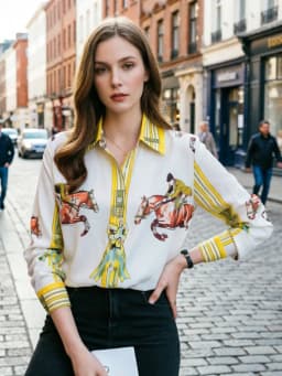 New Spring Women Blouses Fashion elegant ladies printed shirts Long Sleeve Tops Blusas Mujer